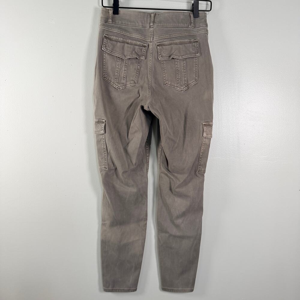 Spanx Twill Skinny Ankle Cargo Pants Green Stretch High Waist Womens Size L - Picture 6 of 10